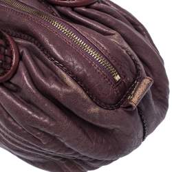 Pre Owned Fendi Purple Leather Mini Spy Hobo