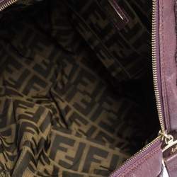 Pre Owned Fendi Purple Leather Mini Spy Hobo