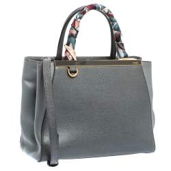 Pre Owned Fendi Grey Leather Mini 2Jours Tote