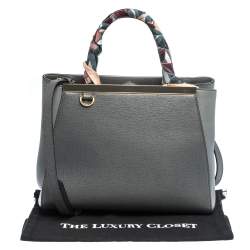Pre Owned Fendi Grey Leather Mini 2Jours Tote