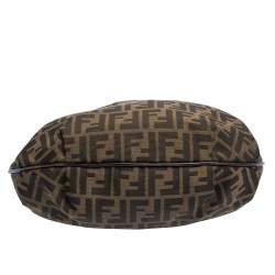 Pre Owned Fendi Tobacco Zucca Canvas and Leather Chef Chain Link Hobo