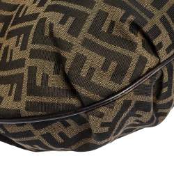 Pre Owned Fendi Tobacco Zucca Canvas and Leather Chef Chain Link Hobo