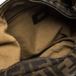 Pre Owned Fendi Tobacco Zucca Canvas and Leather Chef Chain Link Hobo
