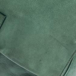 Pre Owned Fendi Green Iridescent Leather Mama Forever Large Flap Shoulder Bag