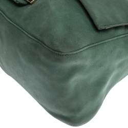 Pre Owned Fendi Green Iridescent Leather Mama Forever Large Flap Shoulder Bag