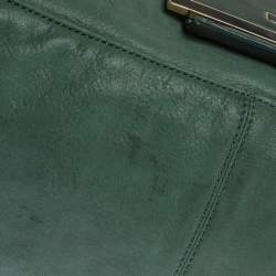 Pre Owned Fendi Green Iridescent Leather Mama Forever Large Flap Shoulder Bag