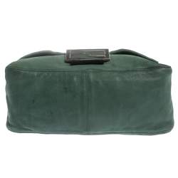 Pre Owned Fendi Green Iridescent Leather Mama Forever Large Flap Shoulder Bag