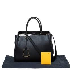 Pre Owned Fendi Black Leather Medium 2jours Tote