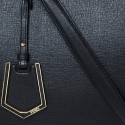 Pre Owned Fendi Black Leather Medium 2jours Tote