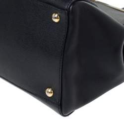 Pre Owned Fendi Black Leather Medium 2jours Tote