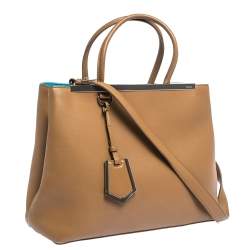 Pre Owned Fendi Tan Leather Medium 2jours Tote