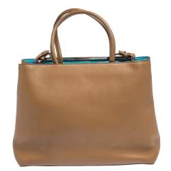 Pre Owned Fendi Tan Leather Medium 2jours Tote
