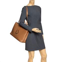 Pre Owned Fendi Tan Leather Medium 2jours Tote