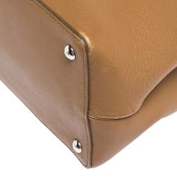 Pre Owned Fendi Tan Leather Medium 2jours Tote