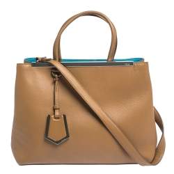 Pre Owned Fendi Tan Leather Medium 2jours Tote