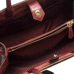 Pre Owned Fendi Burgundy Leather Medium 2jours Tote