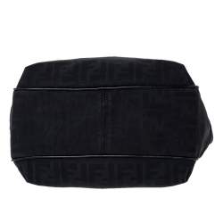 Pre Owned Fendi Black Zucca Canvas Chef Shopper Tote