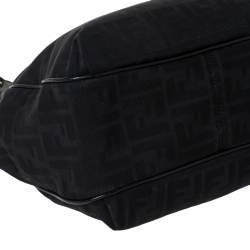 Pre Owned Fendi Black Zucca Canvas Chef Shopper Tote