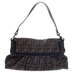 Pre Owned Fendi Tobacco Zucca Canvas Small Chef Shoulder Bag