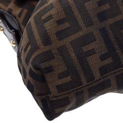 Pre Owned Fendi Tobacco Zucca Canvas Small Chef Shoulder Bag