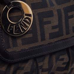 Pre Owned Fendi Tobacco Zucca Canvas Small Chef Shoulder Bag