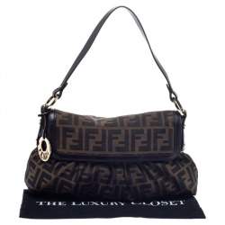 Pre Owned Fendi Tobacco Zucca Canvas Small Chef Shoulder Bag
