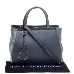 Pre Owned Fendi Grey Saffiano Leather Small 2Jours Tote