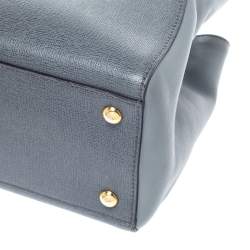 Pre Owned Fendi Grey Saffiano Leather Small 2Jours Tote