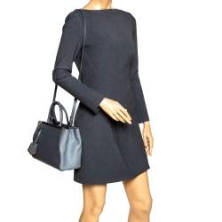 Pre Owned Fendi Grey Saffiano Leather Small 2Jours Tote