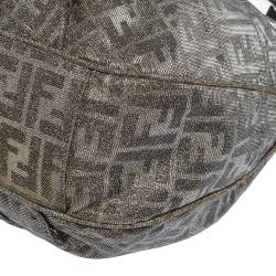 Pre Owned Fendi Brown/Gold Zucca Shimmer Canvas Mia Hobo