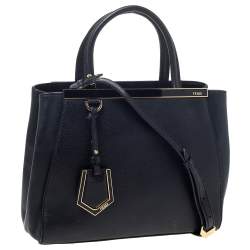 Pre Owned Fendi Black Leather Mini 2Jours Tote