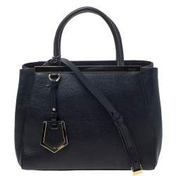 Pre Owned Fendi Black Leather Mini 2Jours Tote