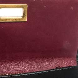 Pre Owned Fendi Black Leather Peekaboo Continental Wallet