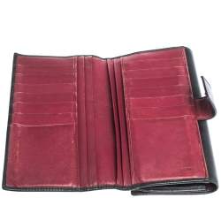 Pre Owned Fendi Black Leather Peekaboo Continental Wallet