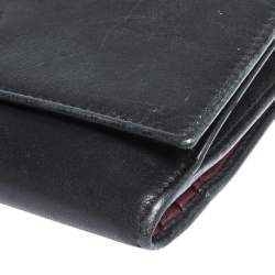 Pre Owned Fendi Black Leather Peekaboo Continental Wallet