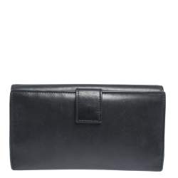 Pre Owned Fendi Black Leather Peekaboo Continental Wallet