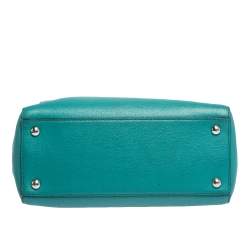 Pre Owned Fendi Turquoise Saffiano Leather Small 2Jours Tote