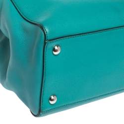 Pre Owned Fendi Turquoise Saffiano Leather Small 2Jours Tote