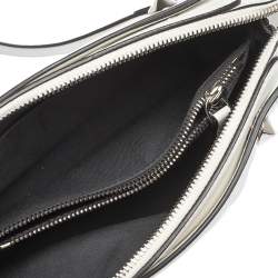 Pre Owned Fendi White Leather Mini By The Way  Flower Tail Mini Crossbody Bag