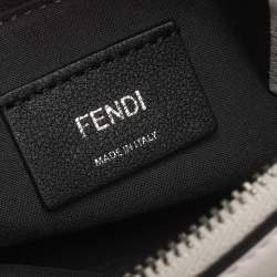 Pre Owned Fendi White Leather Mini By The Way  Flower Tail Mini Crossbody Bag