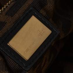 Pre Owned Fendi Grey Leather Large Peekaboo Top Handle Bag