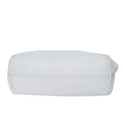 Pre Owned Fendi White Selleria Leather Horse Roll Tote