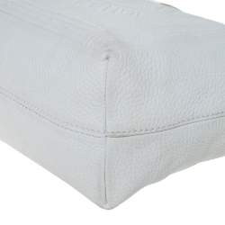 Pre Owned Fendi White Selleria Leather Horse Roll Tote