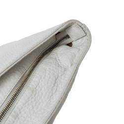 Pre Owned Fendi White Selleria Leather Horse Roll Tote