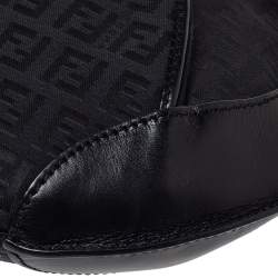 Pre Owned Fendi Black Zucchino Canvas and Leather Pocket Chef Hobo