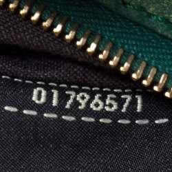 Pre Owned Fendi Green/Black Python Mini Peekaboo Top Handle Bag