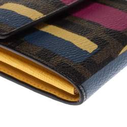 Pre Owned Fendi Multicolor Zucca Coated Canvas Wallet