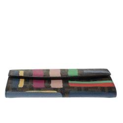 Pre Owned Fendi Multicolor Zucca Coated Canvas Wallet