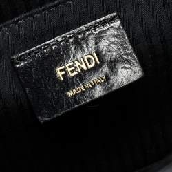 Pre Owned Fendi Black Textured Leather Small Demi Jour Top Handle Bag