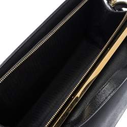 Pre Owned Fendi Black Textured Leather Small Demi Jour Top Handle Bag